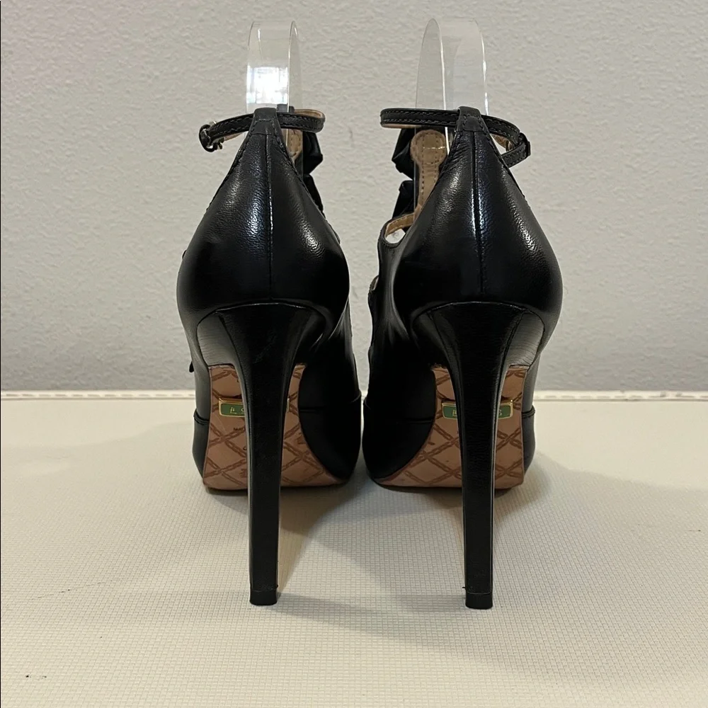 L.A.M.B. Black Strappy High Heels - Picture 3 of 15